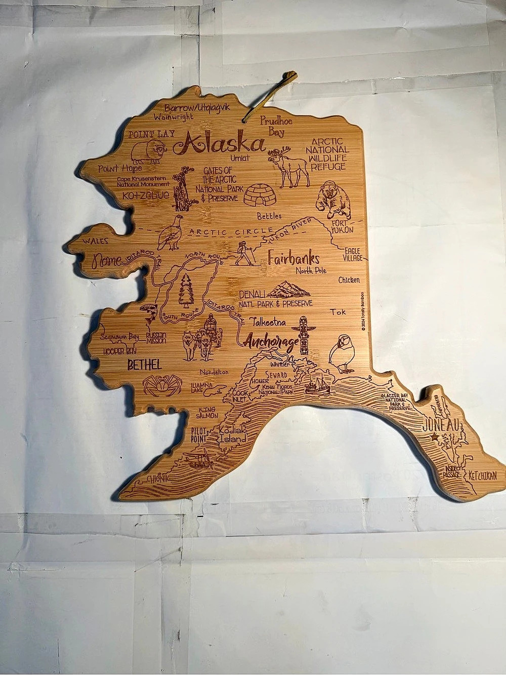Totally Bamboo Alaska wall map Bamboo Wall Decor Brown